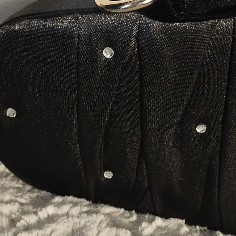 Victoria's Secret Black Satin Clutch